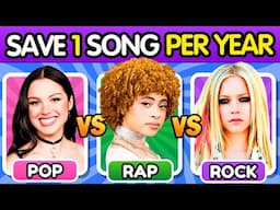 POP vs RAP vs ROCK: Save One Song per Year 🎵 Music Quiz