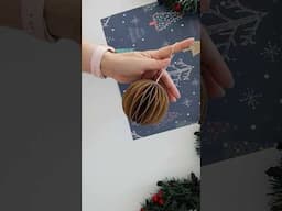 Easy Christmas Ornament | DIY Honeycomb Ball #christmasornaments #christmasdecoration #origamicraft