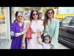 Shilpa Shetty with Mother & Sister Shamita, Raj Kundra with Son at Shamita Shetty's Birthday Brunch!