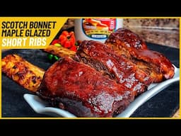 SCOTCH BONNET MAPLE GLAZED BBQ SHORT RIBS | BBQ RIBS | COOK AND EAT | MUKBANG