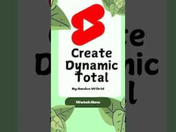 Create Dynamic Total In Excel |Total For ALL | #total  #excel  #exceltips #education #exceltutorial