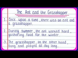 The ant and the grasshopper story in English | 10 lines story writing in English writing