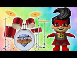 Learn Musical Instruments With Super Heroes | Nursery Rhymes & Learning Videos | Super Geek Heroes