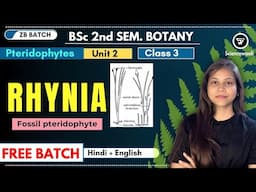 Rhynia fossil pteridophyte bsc 1st year 2nd semester unit 2 🔥💯 ZB Batch