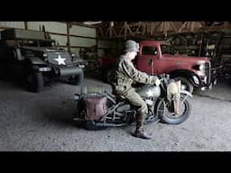 1942 WLA Harley Davidson Motorcycle ride - Start up and Operation