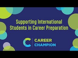 Supporting International Students in Career Preparation