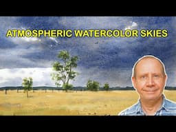 Atmospheric watercolor skies | How to paint stormy skies with watercolour. Painting rain and trees.