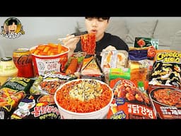 ASMR MUKBANG 편의점 핵불닭 미니!! 떡볶이 & 핫도그 & 김밥 FIRE Noodle & HOT DOG & GIMBAP EATING SOUND!