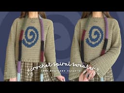 spiral crochet sweater 🌀 / how to turn any graph into a sweater