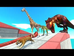 Stair Run Challenge: Escape From The Momma T-Rex Dinosaurs - Animal Revolt Battle Simulator