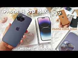 Aesthetic Unboxing iPhone 14 Pro Max Deep Purple 📱 | Phone Case Haul + Camera Test | Alyssa Palapal