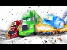 CARS 4 Hauler Crash Scene 💥🚚 Chick Hicks Hauler, Gray & Mack | Drawing & Coloring Pages | Tim Tim TV