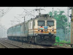 35004 Howrah WAP-5 Powering NJP - Howrah Shatabdi Express Skips Dankuni At Faltu 130KMPH