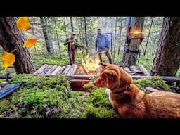 BUILDING a SURVIVAL CAMP with NO FOOD & WATER - wilderness survival and camping