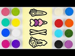 Sand painting hair clips for girls | Drawing and coloring for kids & toddlers