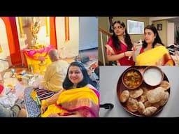 Iss Saal Ka Saraswati Puja Special Tha |  Quick Bhog Thali Preparation | NRI Life