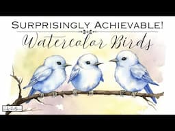 WHAT?! 😱 Complete STEP-BY-STEP Guide! How to Draw & Paint Cute Simple Birds Watercolor Bird Painting