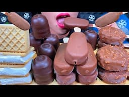 ASMR CHOCOLATE ICE CREAM, ICE CREAM SANDWICH, CHOCOLATE MARSHMALLOW MUKBANG MASSIVE Eating Sounds