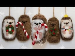 Needle felted Hedgehog hangers Tutorial