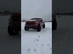 Texas Snow Day 2025. Ford F150 6” Rough Country Lift Kit 37s inch tires on 24x14 TIS Wheels