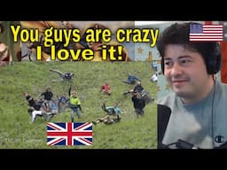 American Reacts Cheese Rolling contest 2024 in the UK