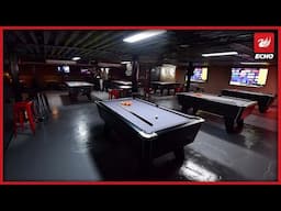 Look inside new basement pool room and cocktail bar