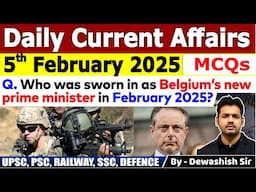 5th February 2025 | Daily Current Affairs | February Daily Current Affair | Current affair 2025 #mcq