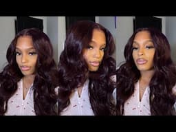 Must Try!!🔥🍒Beautiful Black Cherry Layered Preeverything Glueless wig Install Ft. UNice Hair