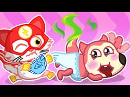 Diaper Change Song 👶 Baby Care 🎶 Wolfoo Nursery Rhymes & Kids Songs