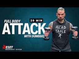 20 Min Attack Full Body Workout With Dumbbells | Let's sweat | Day 7