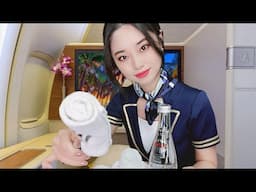 [ASMR] First Class Flight Attendant ~ Overnight International Flight