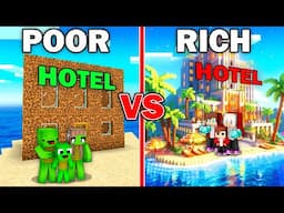 Mikey POOR vs JJ RICH Sea Hotel Survival Battle in Minecraft ! - Maizen