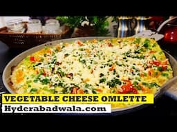 Vegetable Cheese Omlette - How to Make Easy and Fast Breakfast and Tiffin Recipe - In Hindi - Urdu