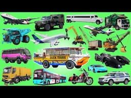 Police Cars, Ambulances, Fire Trucks, Trucks, Cars, Buses, Planes | Vehicle Name Sounds