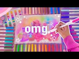 YOU will NOT believe this drawing! 😱 unboxing new Ohuhu Pupe markers + hand lettering ideas