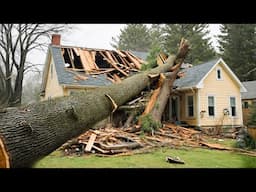 Dangerous Idiots Cutting Tree Fails Skill With Chainsaw, Tree Falling on Houses Compilation 2024 #5