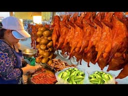 100kg a Day?! Most Popular Cambodian Pork Chop & Roast Duck in Chouk Meas Market | Street Food