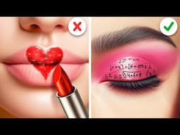 EXTREMO CAMBIO DE BELLEZA💄¡Cómo colar maquillaje en la clase! Secretos virales de TikTok por 123 GO!