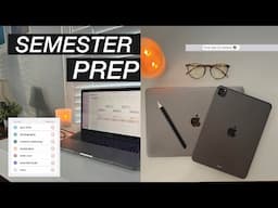 how I prepare for a new semester at college | custom calendar, classes, organization