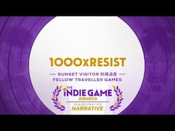 Sunset Visitor Accepts The Indie Game Award for Narrative for 1000xRESIST