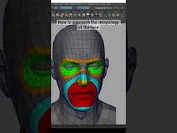 Retopologize the face (in-depth video on the channel) #3dmodeling #3d #maya #mayatutorial