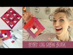 Heart Log Cabin Quilt Block Tutorial