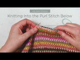 Knitting Into the Purl Stitch Below | Purl Soho