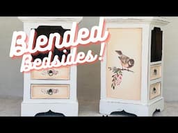 Blended bedsides with chalk paint and a Re-Design with Prima transfer! | furniture flip | Pureco |