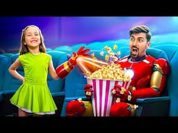 How to Become the Owner of a Superhero Movie Theater Challenge! Kid vs Real Superheroes!