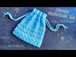 Simple Lacy Crochet Drawstring Bag | EASY Crochet Drawstring Pouch | Scrap Yarn Crochet Project