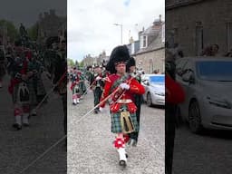 #drummajors lead #marchingband #pipebands to 2023 Tomintoul #highlandgames in Scotland #shorts