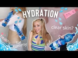 I drank 2 LITRES of water EVERY DAY for a WEEK💧💦  drinking water for clear skin, acne, tummy & mood!