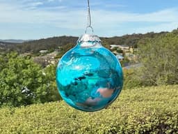 Resin Glass Bauble   Blues Silver & Alcohol Inks   Simple Stunning & Fun   Go with the flow