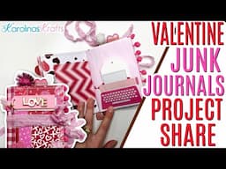 Valentines Day Junk Journals Project Share & Flip Through, Clean Finished Junk Journal Flip Through